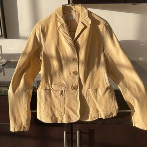 VINCE Leather Blazer Size:  8, color/Buttercream